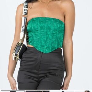 Princess Polly Armona Strapless Top Green